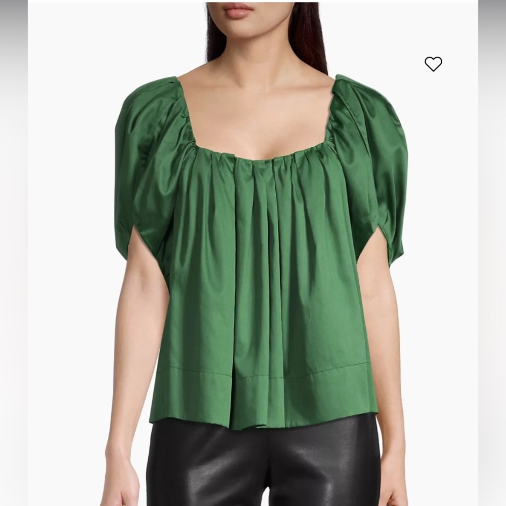 Rebecca Taylor Tulip Sleeve Top Emerald